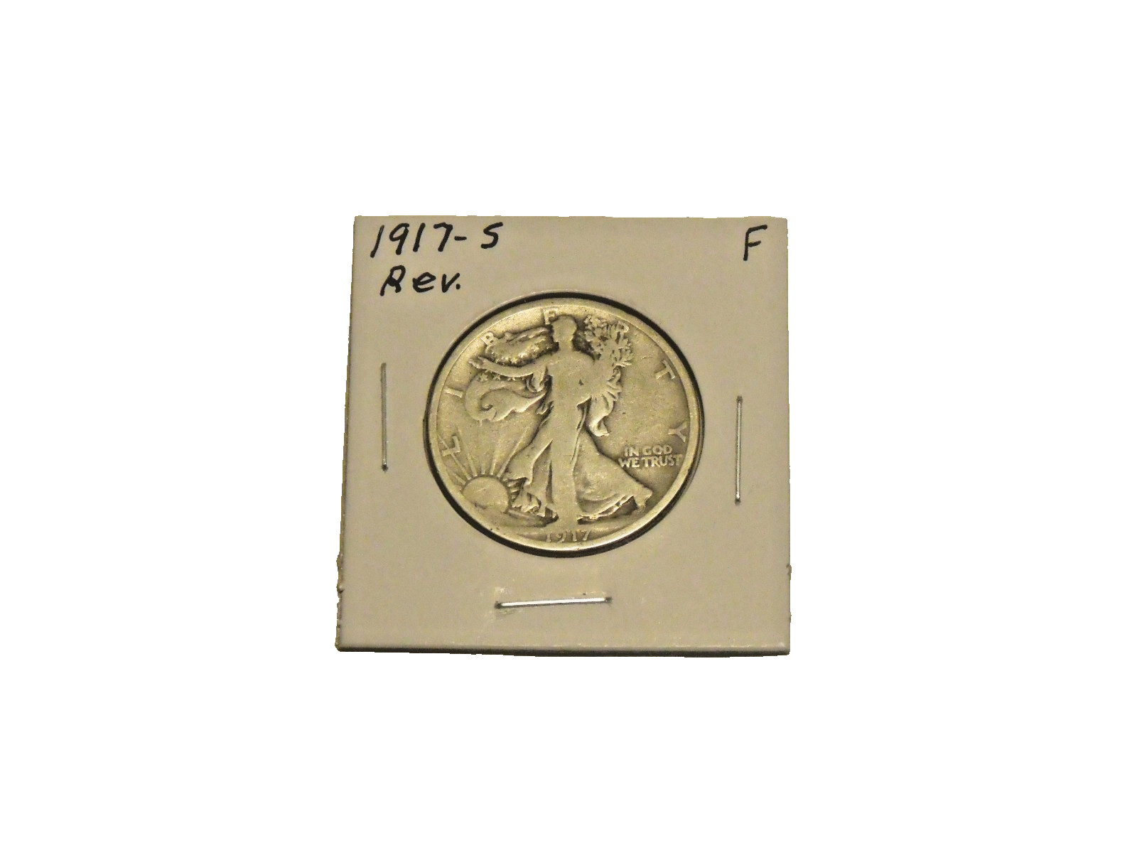 SILVER 1917-S  Silver Walking Liberty half dollar  in Fine condition