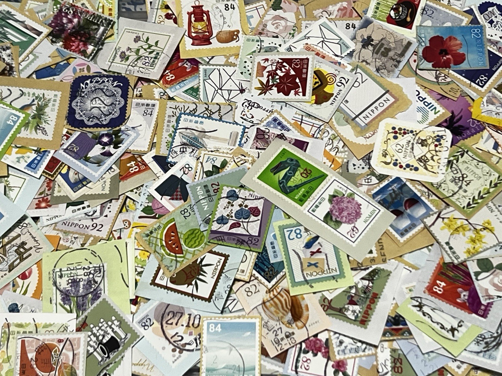 Japan 100 Of Used Postal Stamps OnPaper Kiloware Free Shipping & Free Gift Added