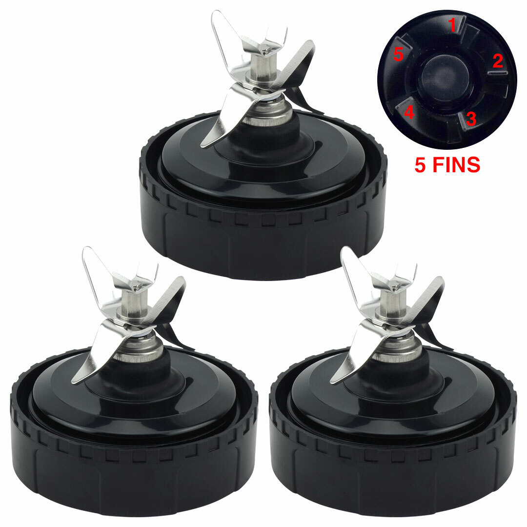 3 Pack Pro Extractor Blade Assembly for Nutri Ninja QB3000 476KKU3000 5 Fins