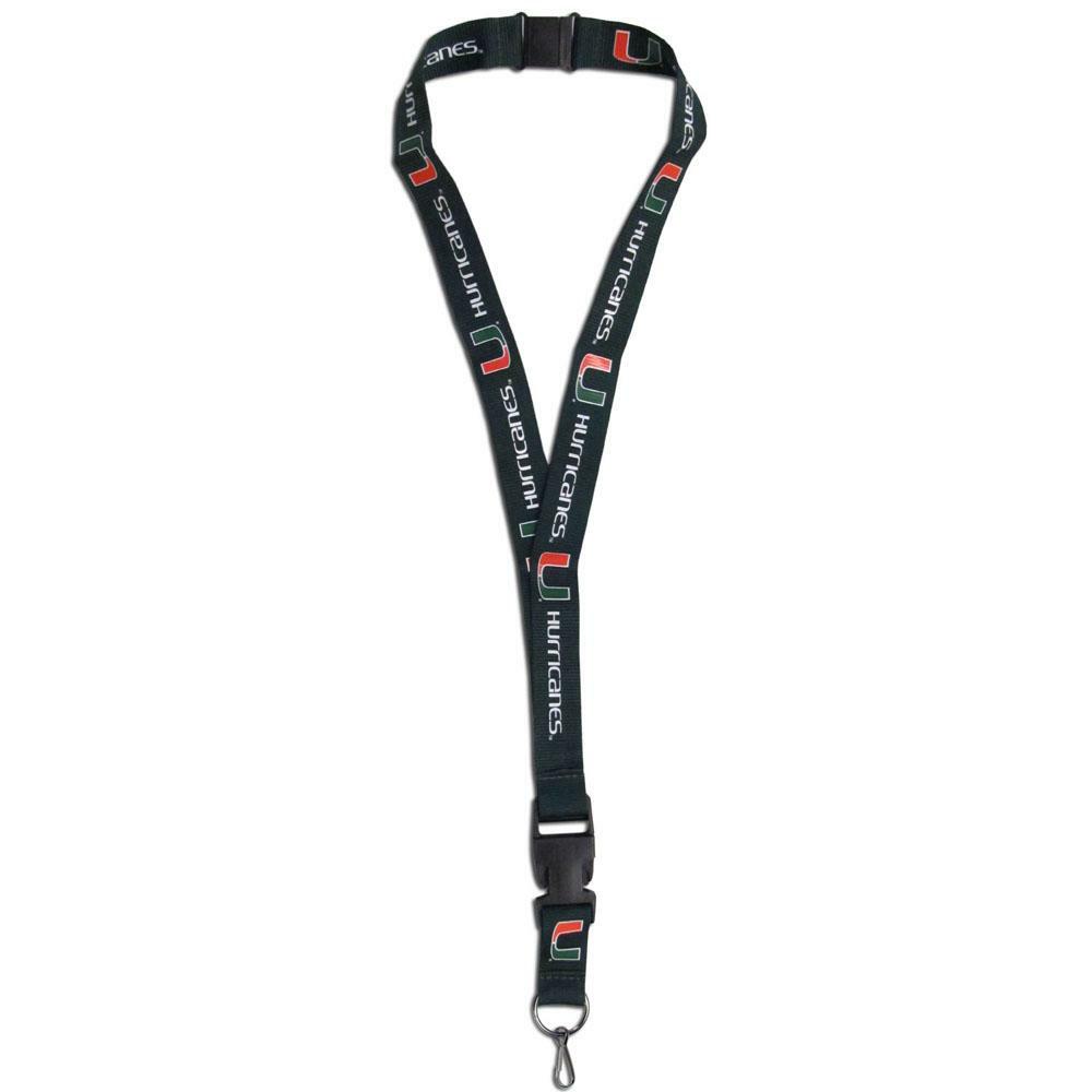 Miami Hurricanes 21" Lanyard Key Chain with Safety Release NCAA Licensed