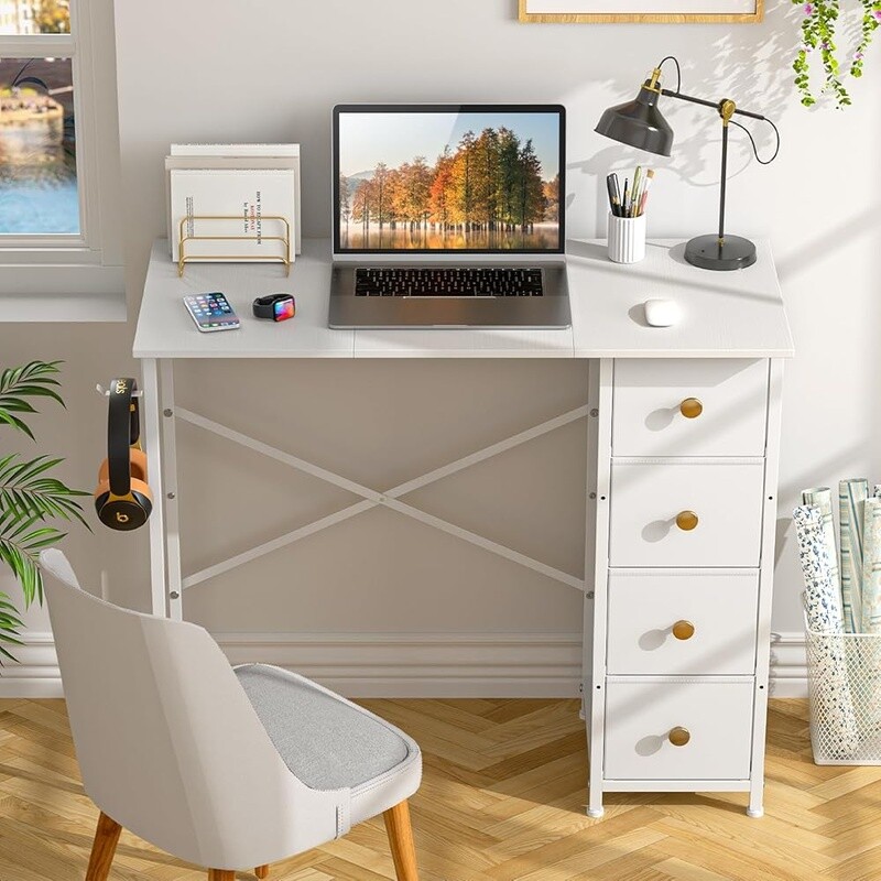 Small Writing Desk W/ 4 Drawers Computer Desk Home Office Kids Study Table New