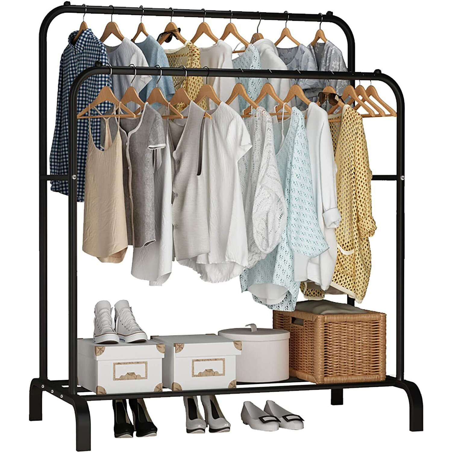 Clothes Rack Heavy Duty Garment Storage Stand Closet Organizer Clothing Hanger