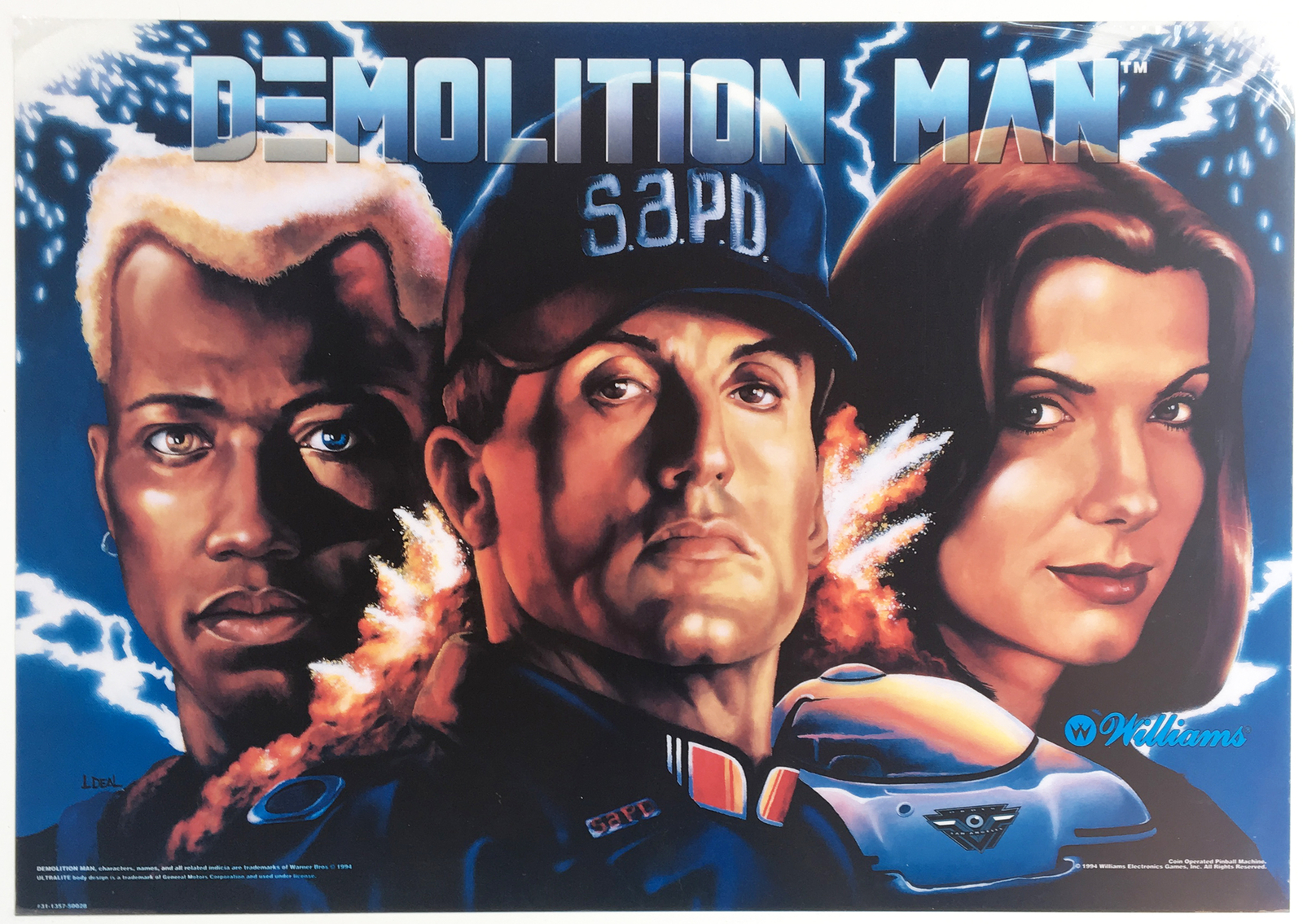 Demolition Man Translite NEW (NOS) 31-1357-50028