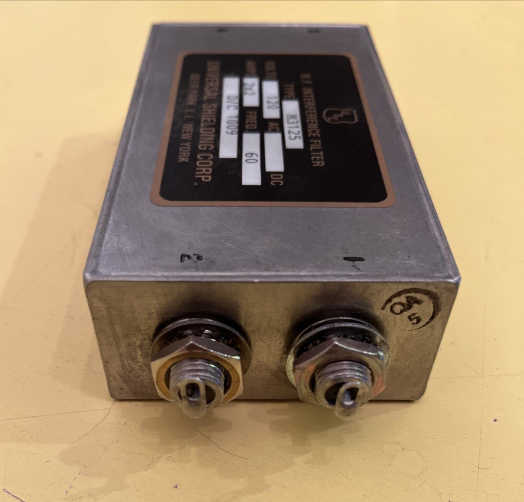 RF Interference Filter 2 wire 120VAC 60Hz 2x2 Amps Data Security M3125 D/C 1009