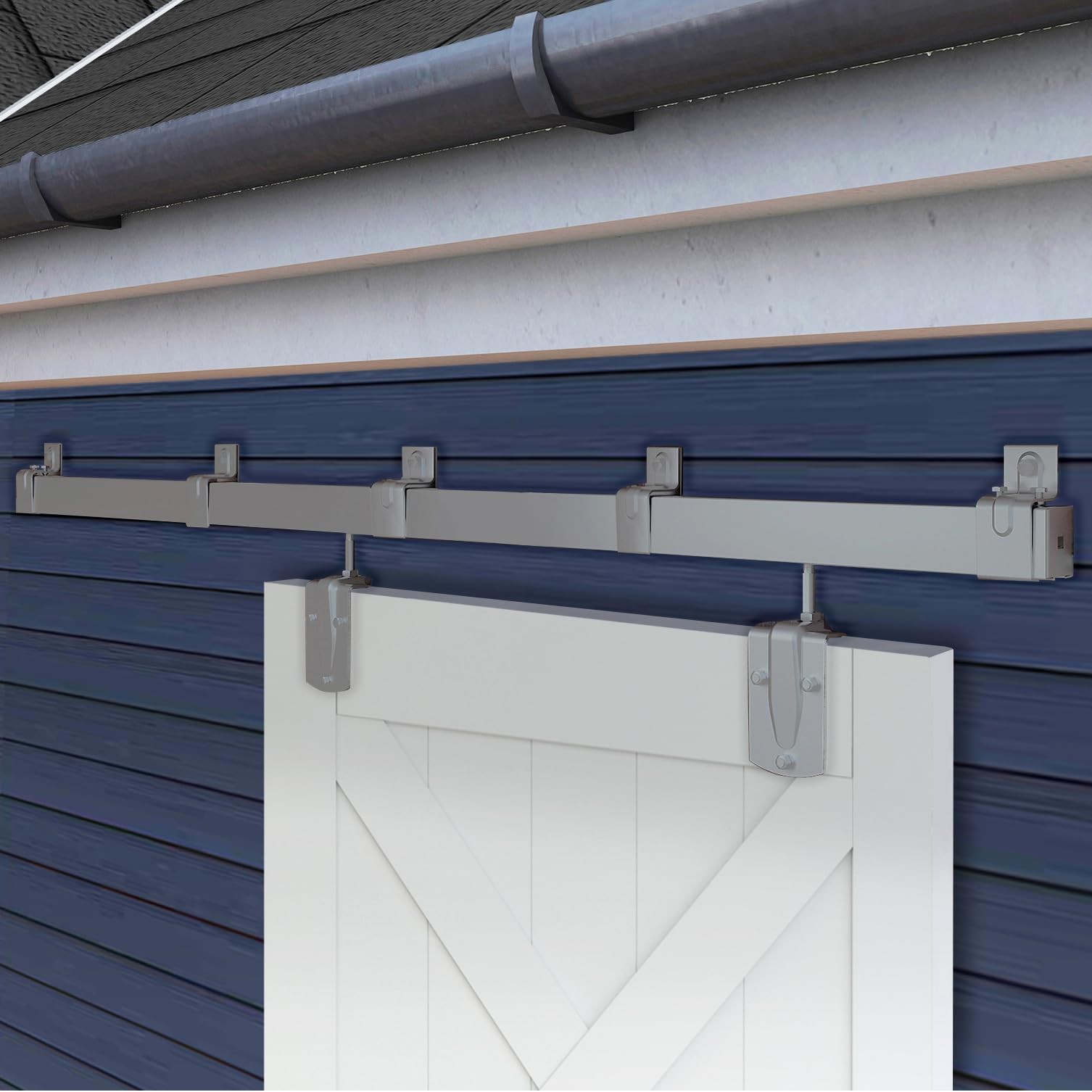 BARNSMITH 6FT Sliding Barn Door Hardware Kit Heavy Duty Track Wall Mount Silver