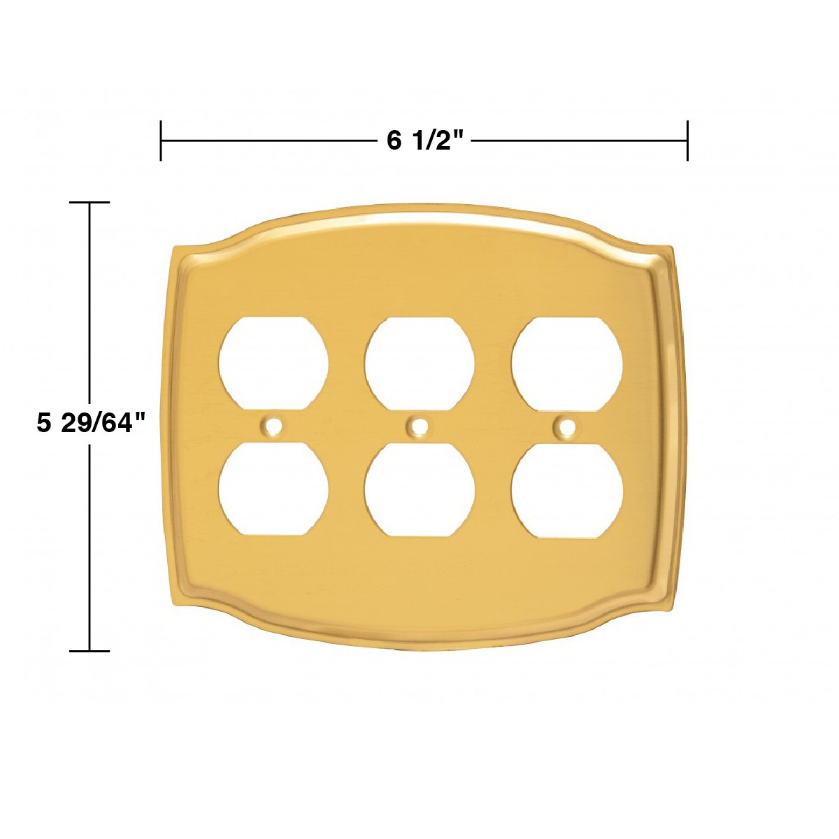 Switchplate Bright Solid Brass Triple Outlet | Renovator's Supply
