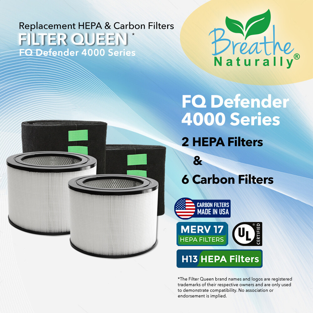 Filter Queen Defender 4000 Series Replacement HEPA + Carbon Pre-Filters Bundle