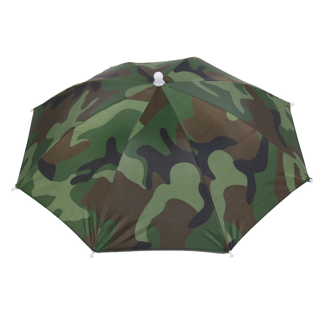 53cm Diameter Green Camouflage Cover Rain Sun Umbrella Hat for Fishing