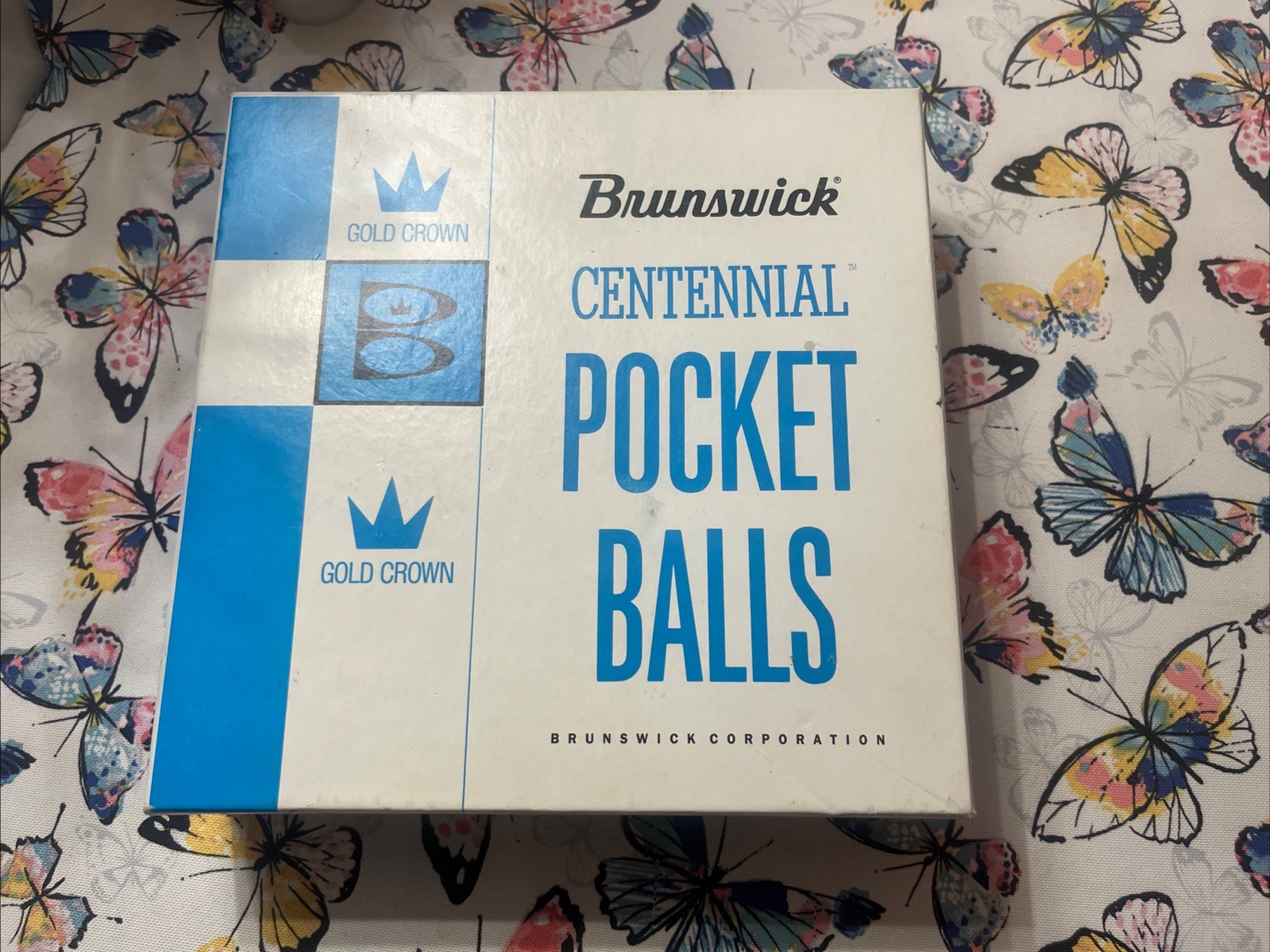 Box For Vintage Brunswick Centennial Gold Crown Pocket Balls 002-07-500 Box Only