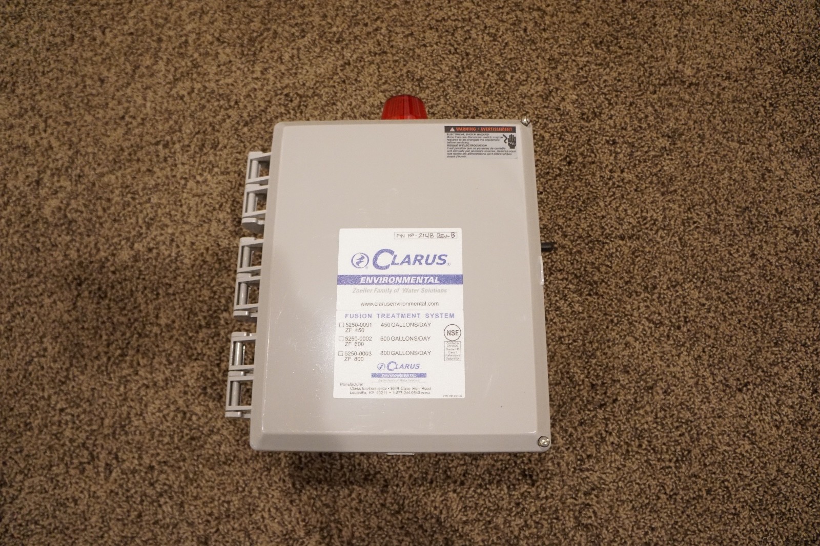 New Clarus Environmental 10-2148 Fusion Simplex Control Panel 120V/1PH/4X/0-7A