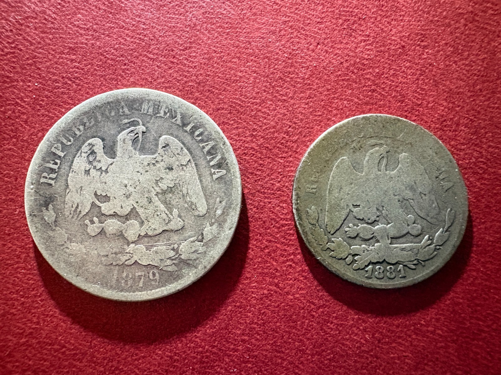 1881 Zs 25c & 1879 Zs 50c Mexico Silver Beater Lot 19.5g