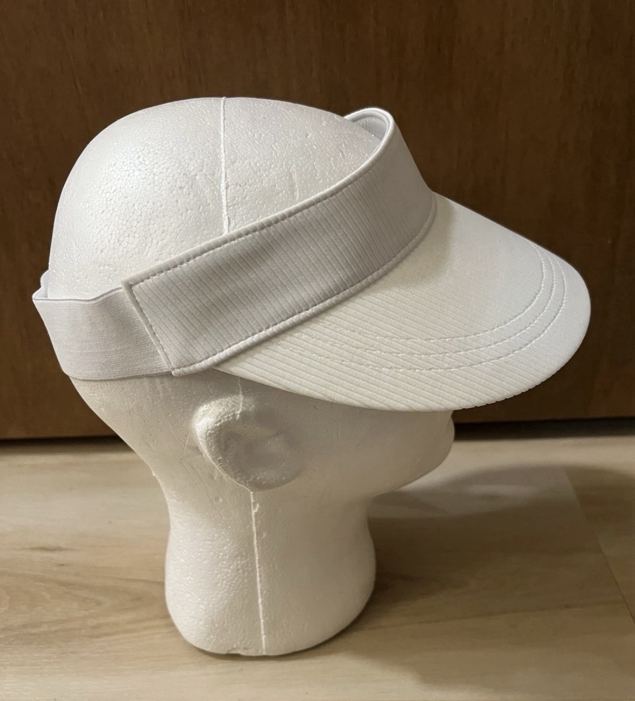 NWT CALIA Ribbed Golf Performance Visor White Adjustable Stretch Soft