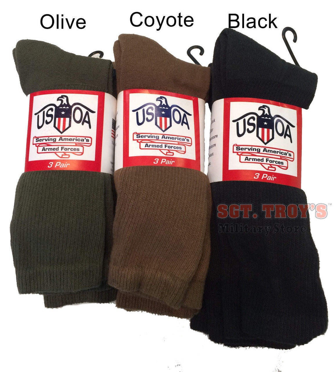 USOA Antimicrobial Boot Socks 3 pack