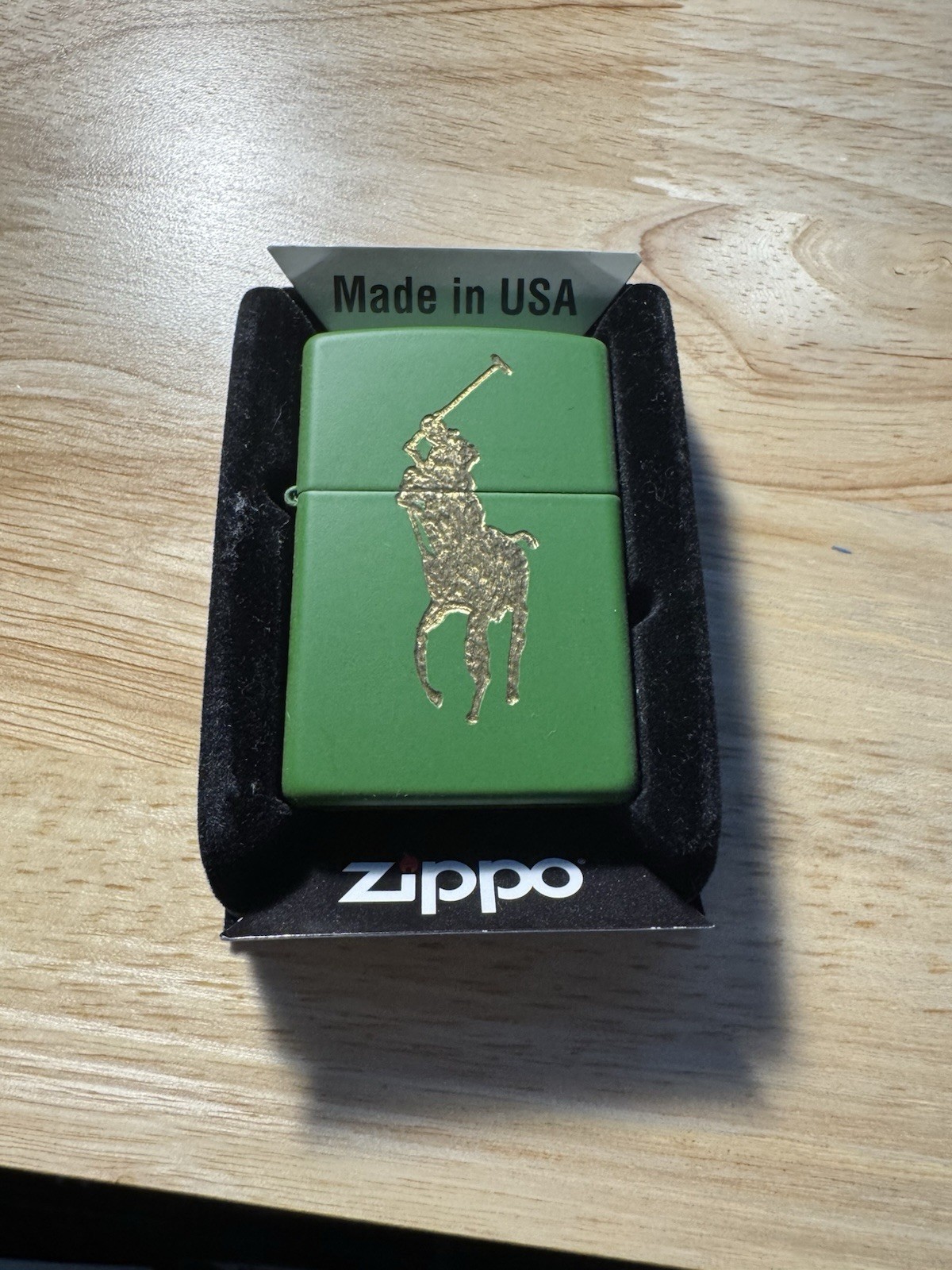1-polo Logo On A Green Zippo Lighter