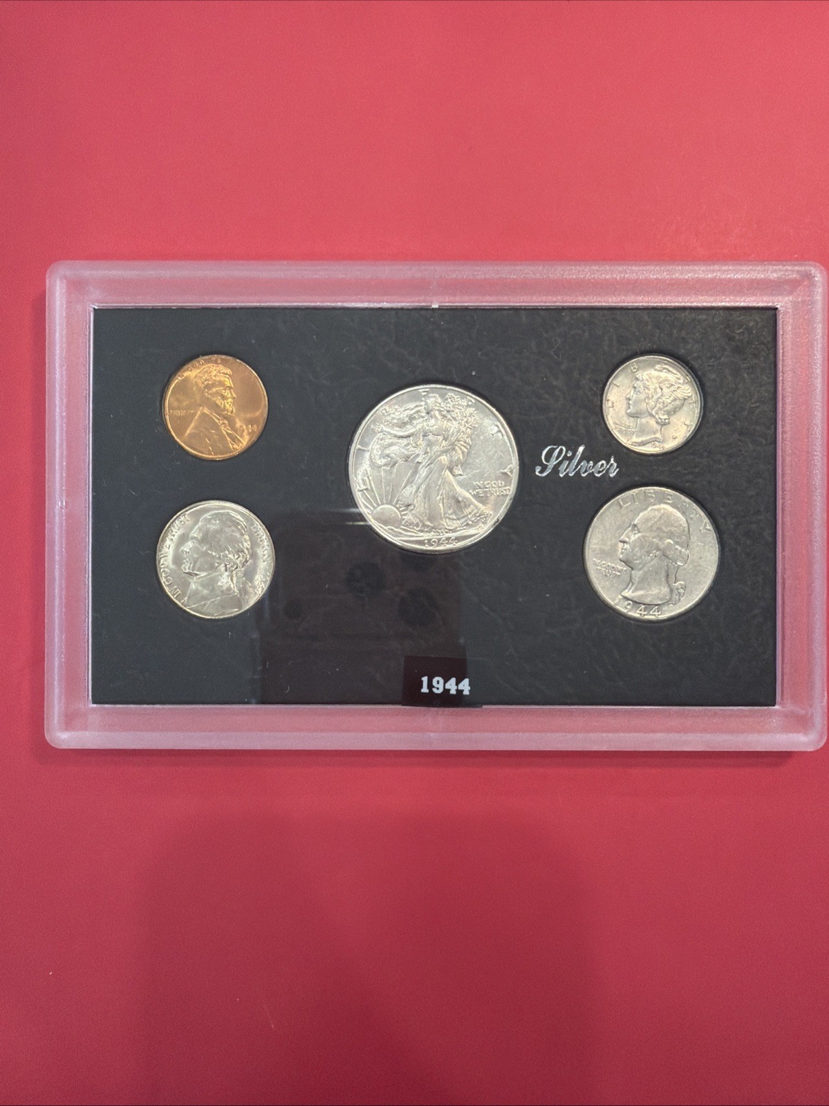 1944 US 5 Coin Set In Genuine Mint Set Holder 90% Silver Gorgeous Coins