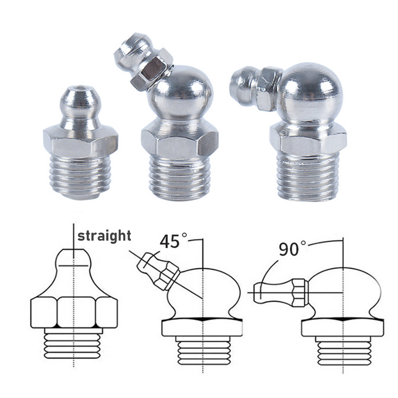 2*Grease Gun Coupler High Pressure Quielck Rease Lock Nozzles w/Hose For 1/8"NPT