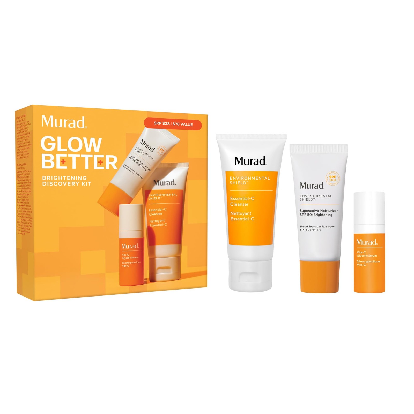 Murad Brighten Trial Kit – Vitamin C Skincare Set for Brighten & Even Tone - Tra