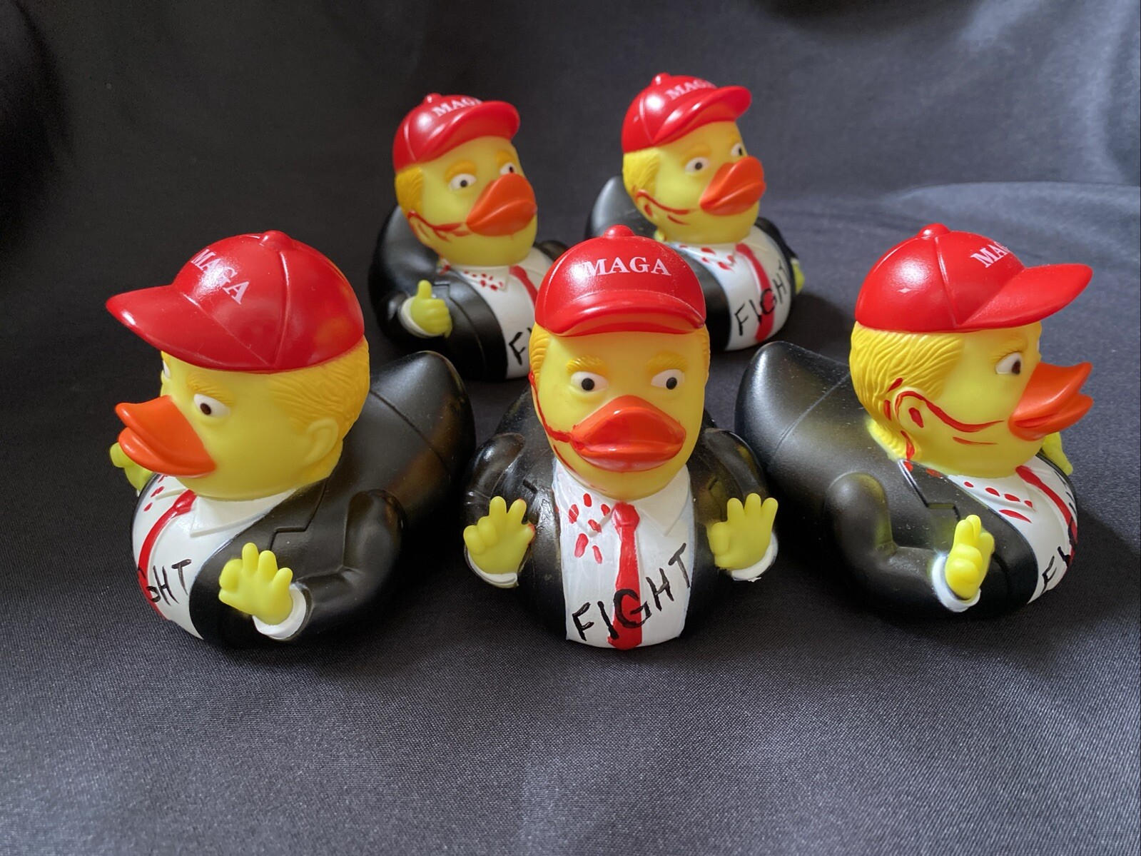 New Custom Painted Prez Trump Rubber Duck MAGA Bloody Face Fight! JEEP LIFE
