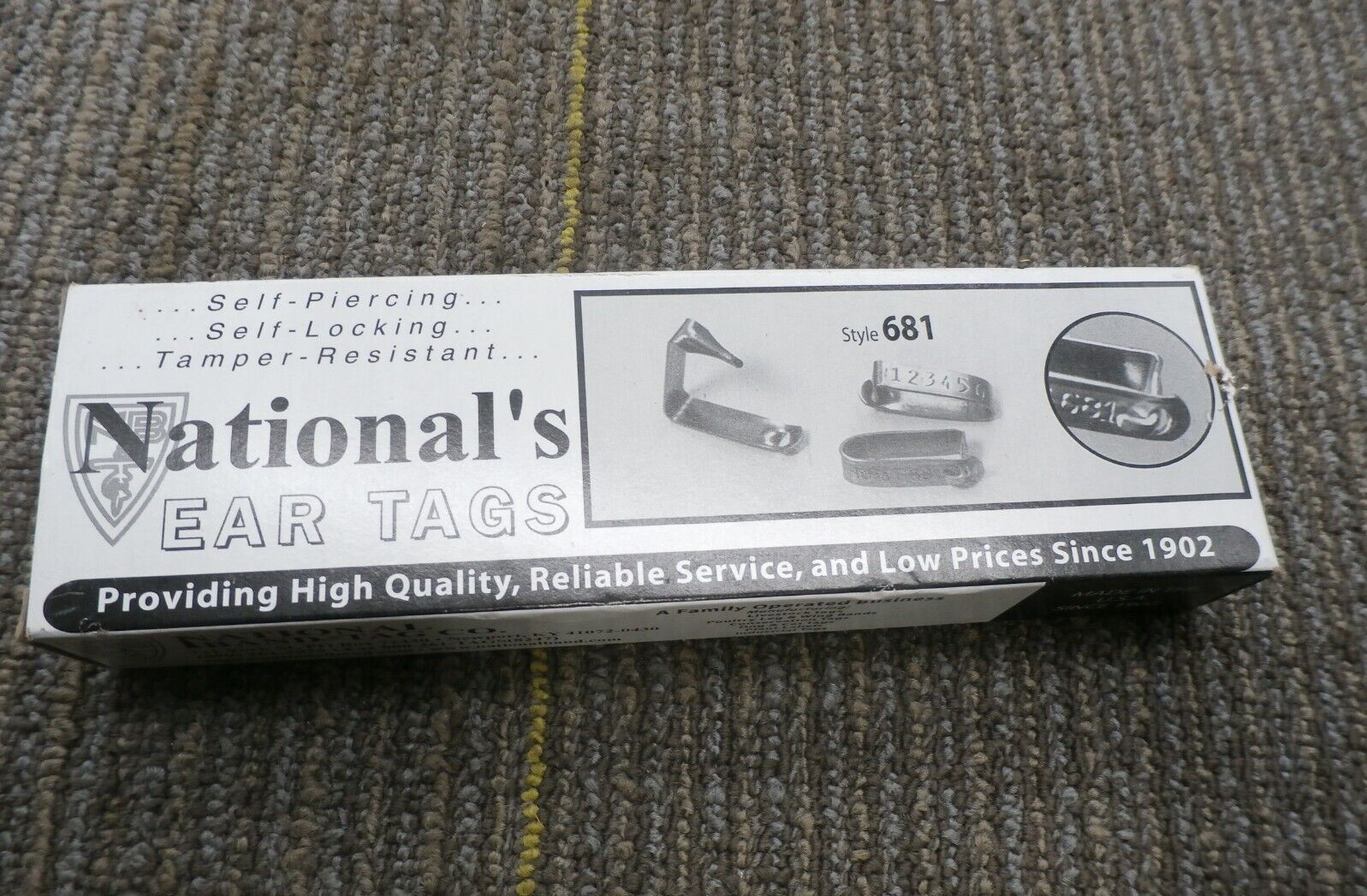 New National’s Ear Tags Style 681 / #505 XE-Orange - Made In USA