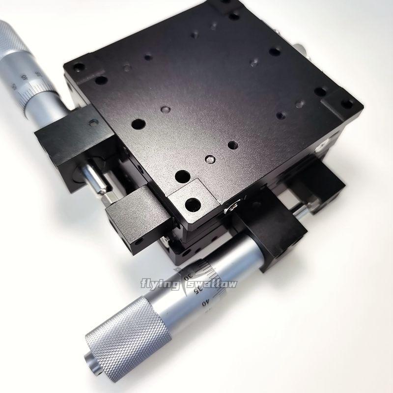 XY Micrometer Fine Tuning Platform Manual Tuning Roller Linear Stage 80*80*40mm