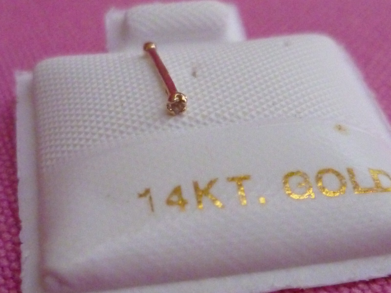 14k Yellow gold Mini Nose stud W/zircon