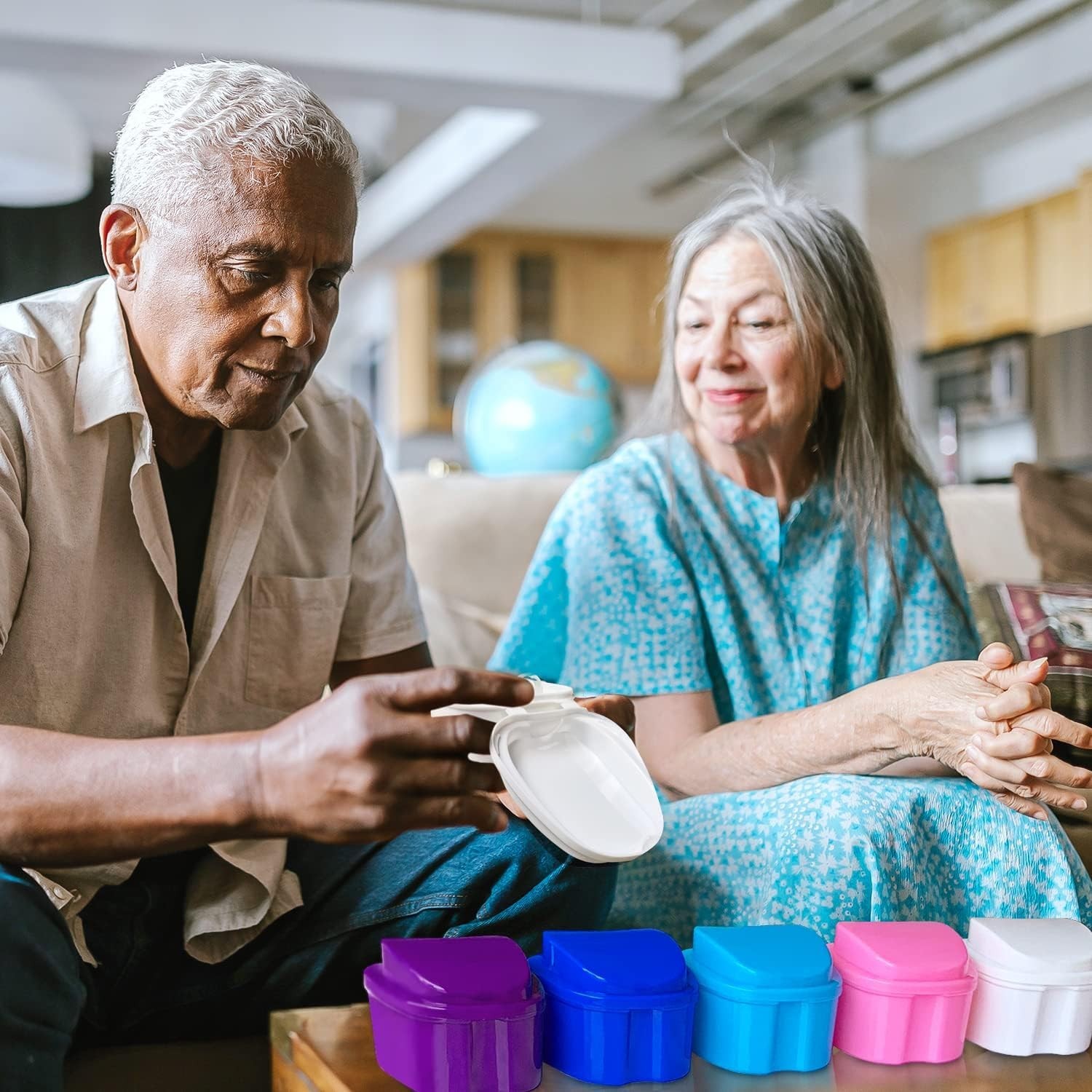Durable Denture Soaking Container with Quick Dry Design - Hygienic & Portable