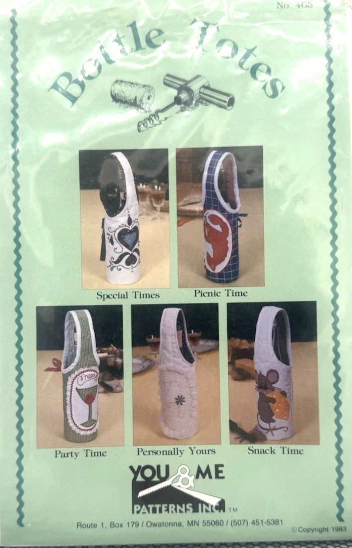 You & Me Pattern #465 - Bottle Totes (All Size)