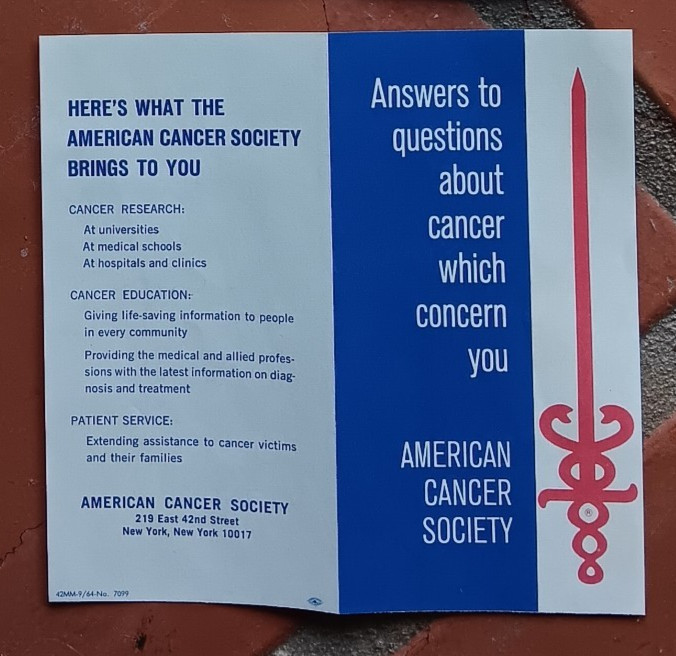 American Cancer Society ANSWERS TO QUESTIONS ABOUT CANCER 1964 PAMPHLET
