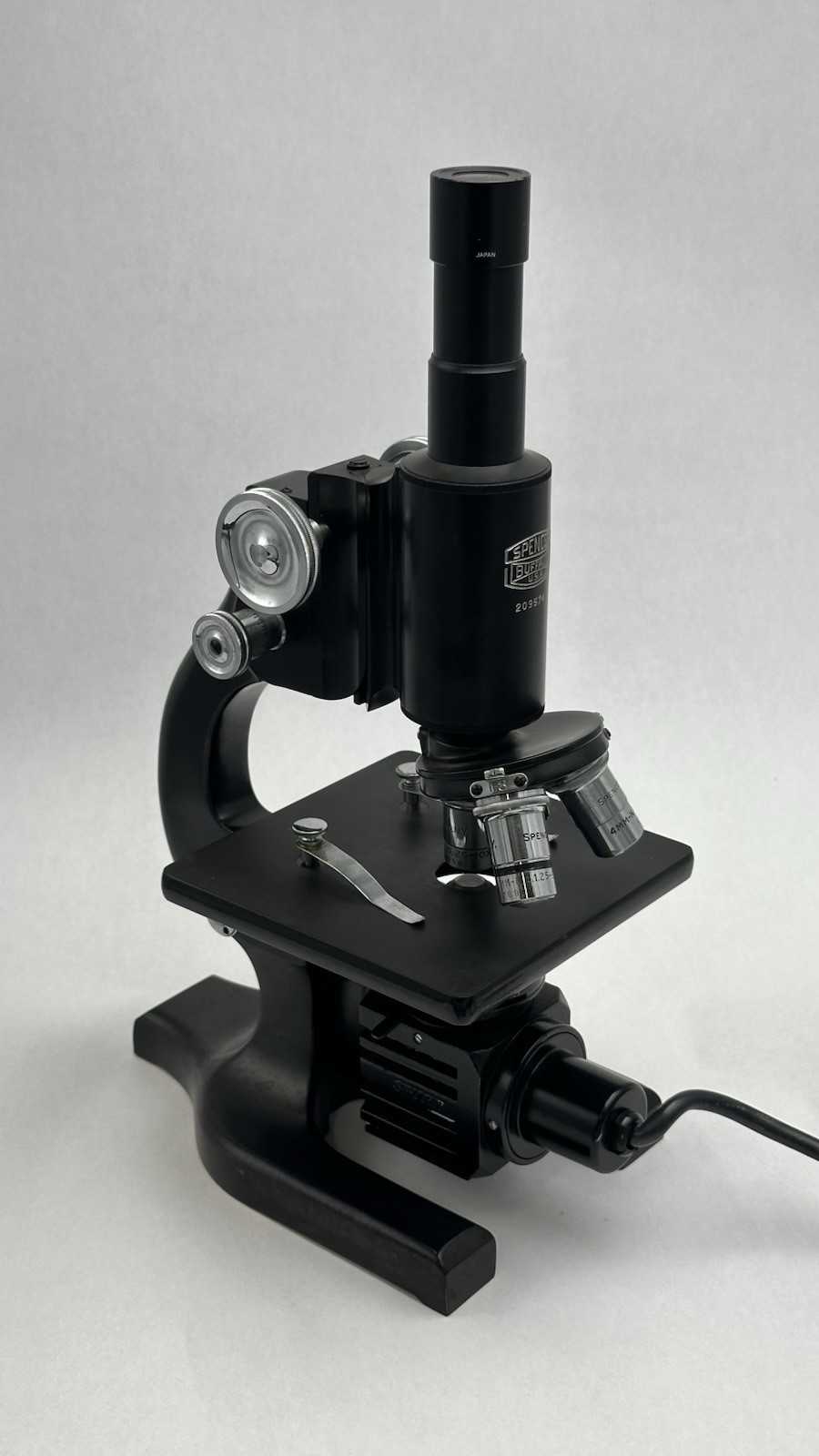Antique Spencer Buffalo USA Microscope with Light