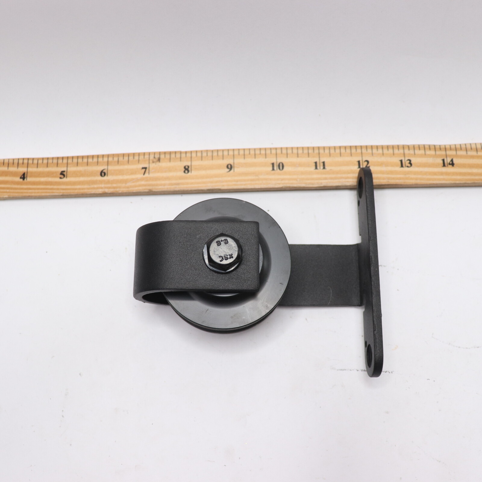 Rustic Non-Bypass Sliding Barn Door Hardware Kit Black - GLIDE ROLLER ONLY