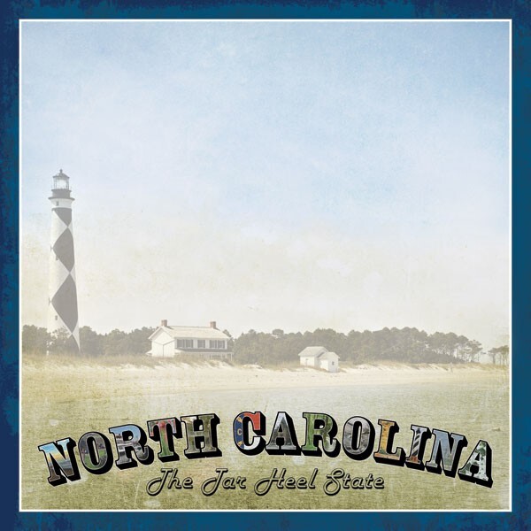 North Carolina, Vintage-style scrapbook paper, Scrapbook Customs #36150