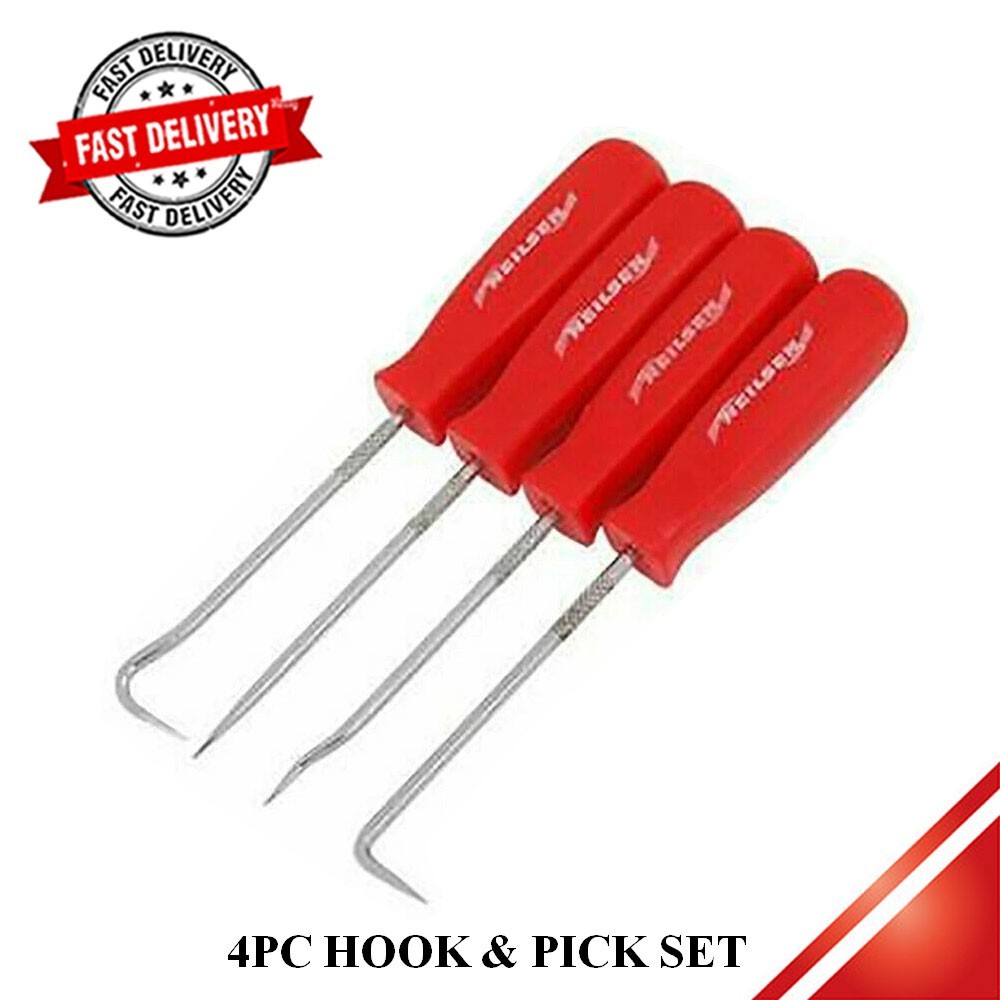 4pc Pick & Hook Set O-Ring Seal Gasket Remover Spring Removal Tool Kit..