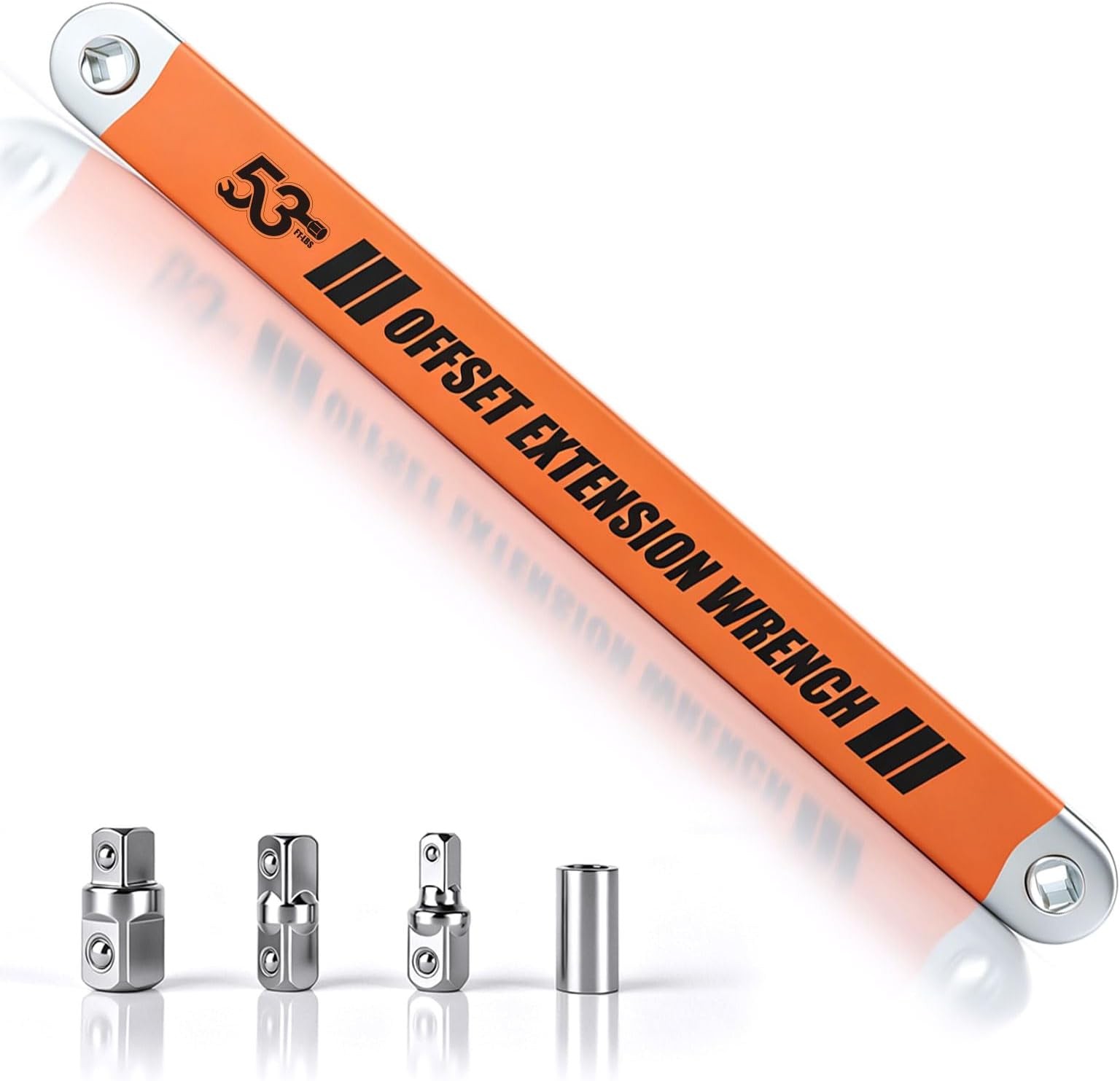 Offset Extension Wrench 15.4 Inch, 53FT-LB Impact Ready 3/8" Drive Chain Driv...