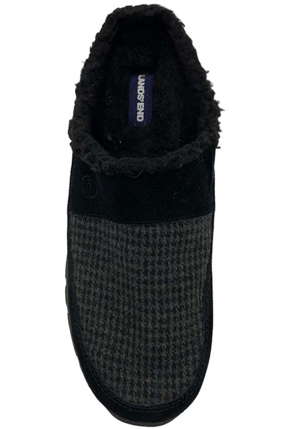 Lands' End Suede and Faux-Fur Clogs Black