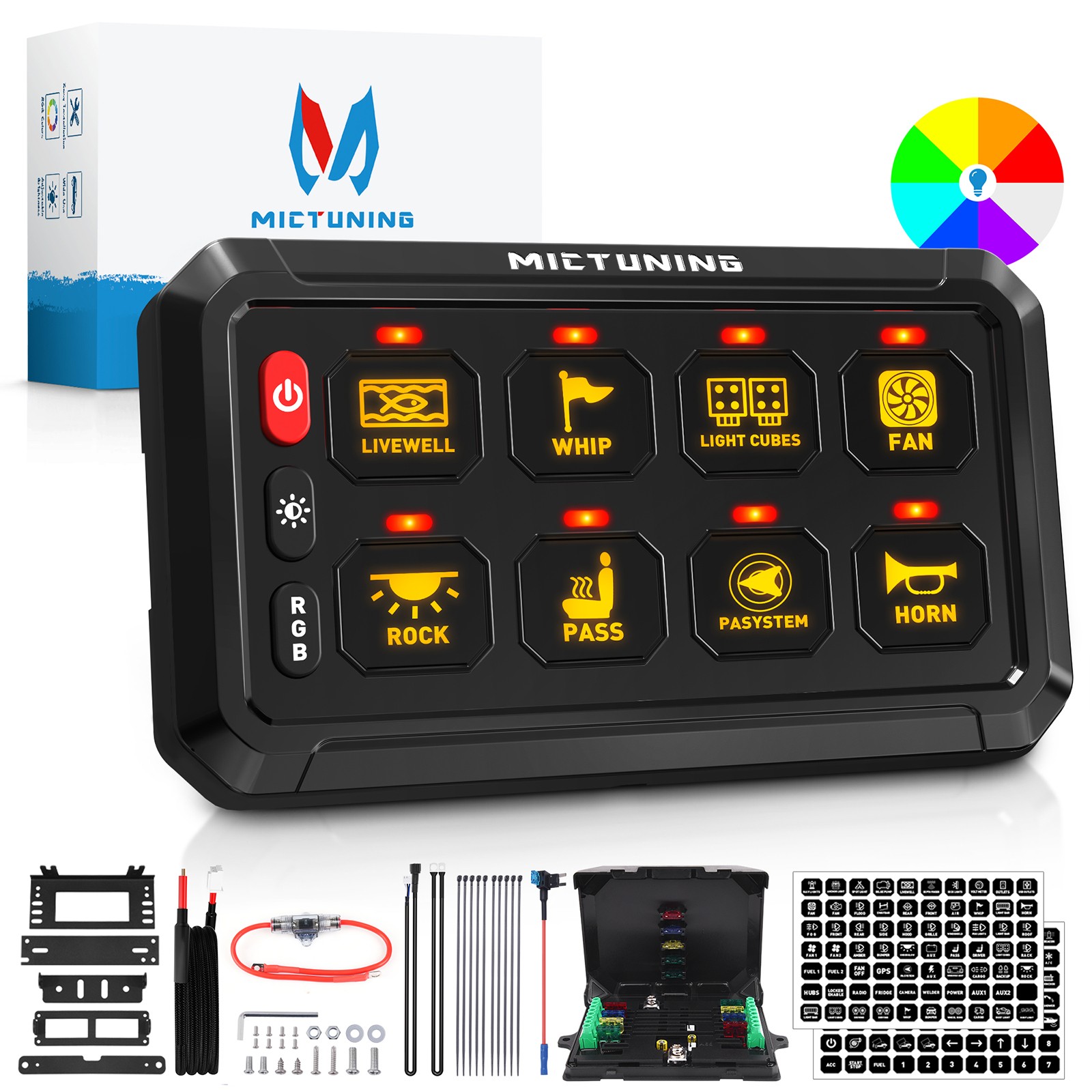 P1S RGB Switch Panel Toggle Momentary Strobe Pulsed Switch Circuit Control Box