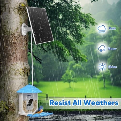 3W Solar Panel for Bird Feeder, Continuously 3W Power with Battery Supply for