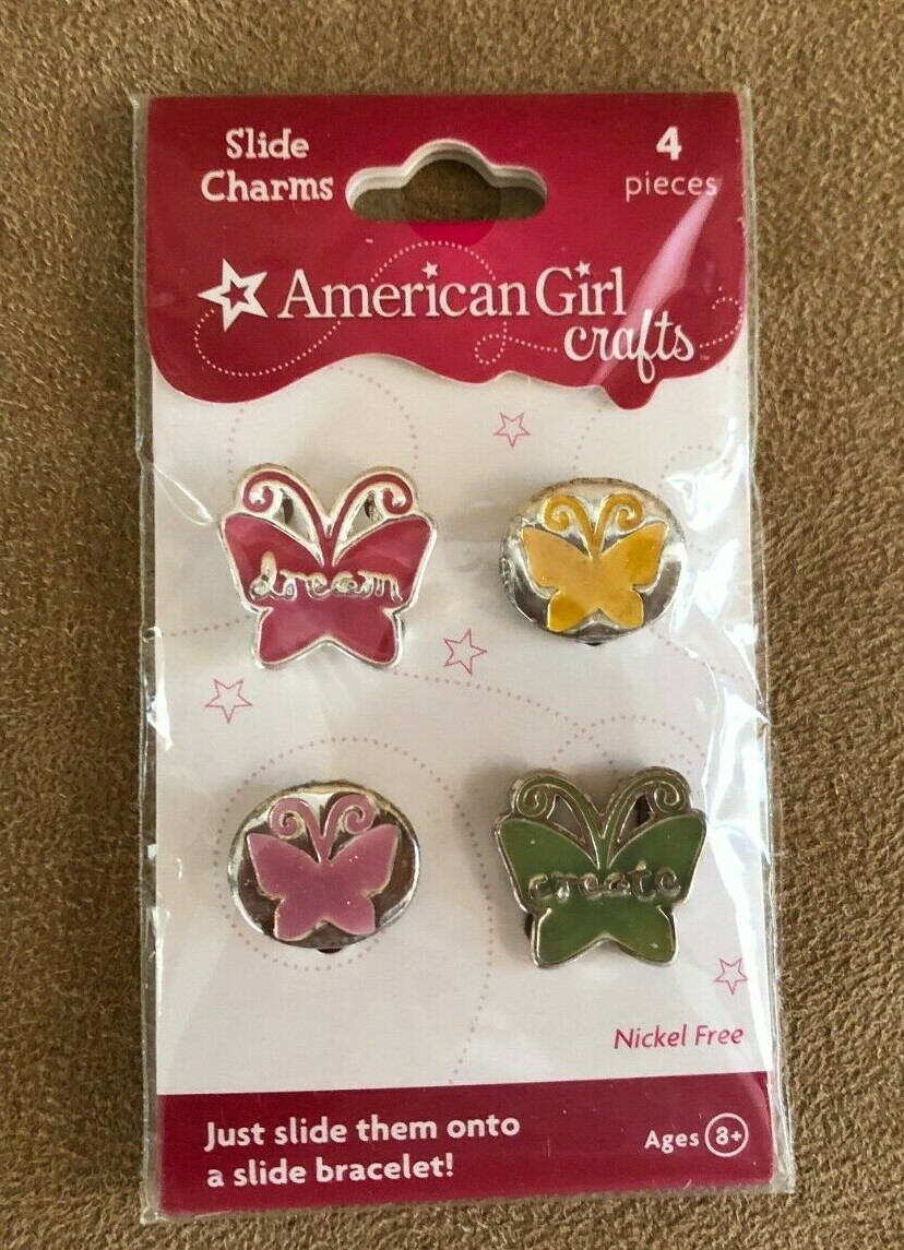Slide Charms new American Girl doll CHILD sized butterfly Crafts bracelet 2009
