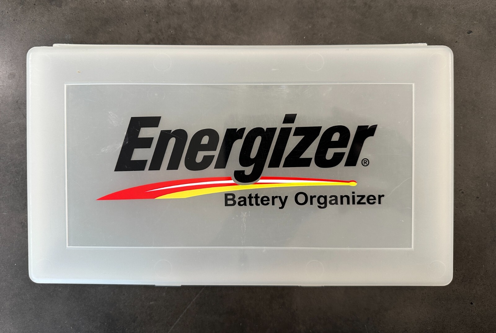 Vintage ENERGIZER Battery Organizer Plastic Storage Case 11" x 6" x1.5"