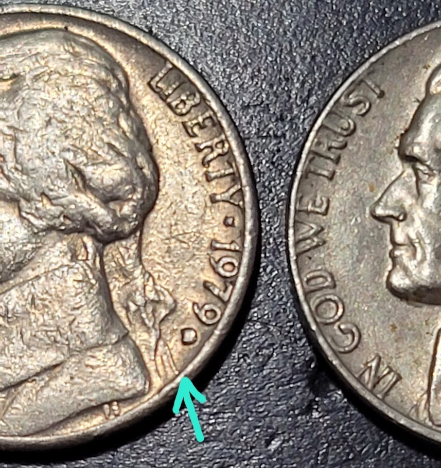 1979D and 1981D Jefferson Nickels - Filled Mint Marks - Mint Errors