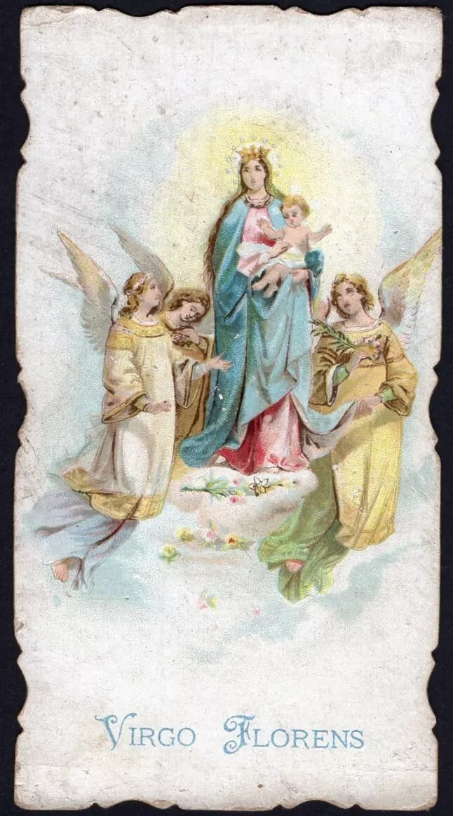 Holy card antique de la Virgin santino image pieuses estampa