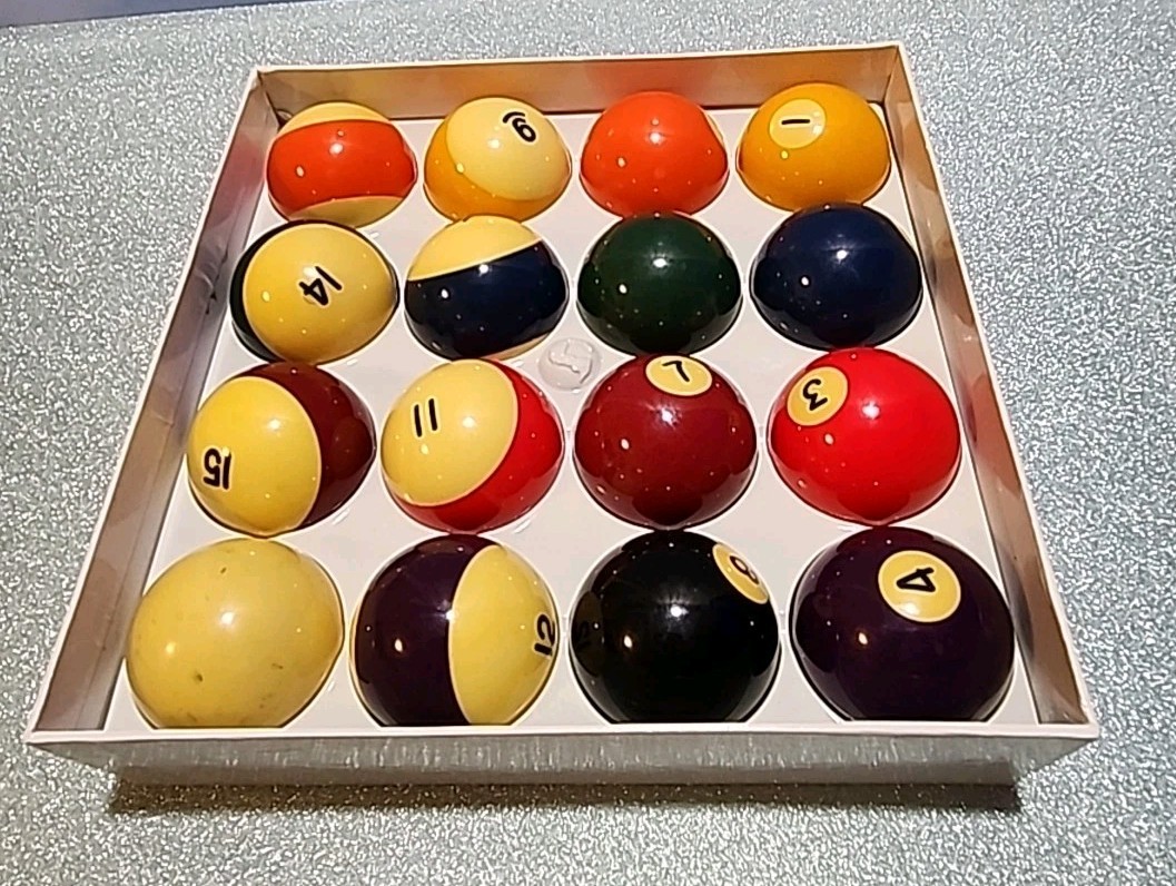 The Level Best Pool Ball Set Swirl Colorful Set of 16