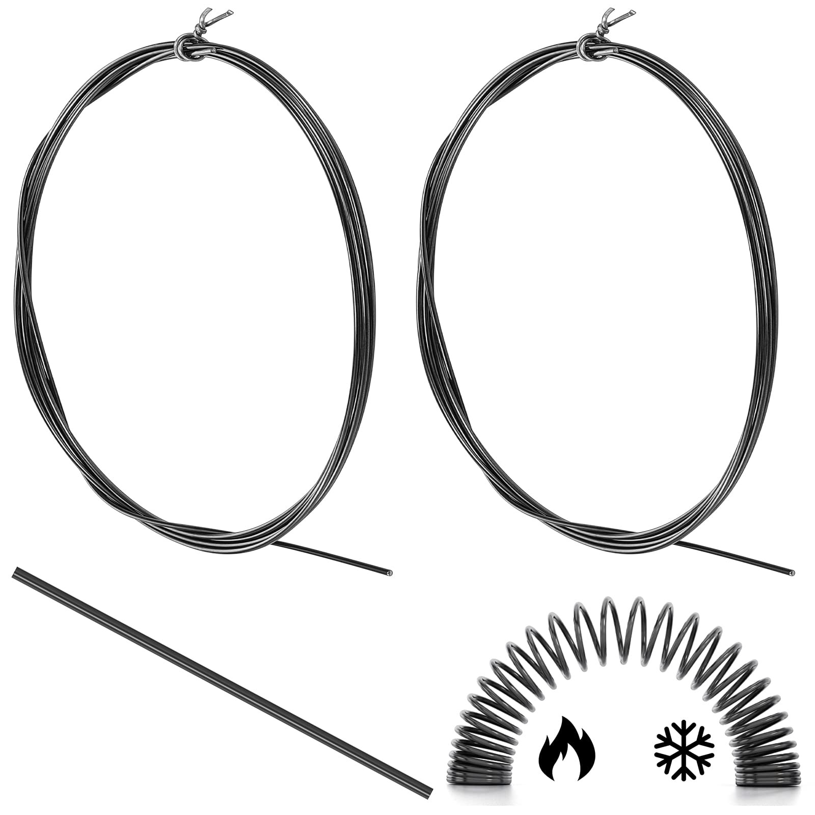 2 Pcs 5 Feet Shape Memory Nitinol Wire 1.0 mm 40° C (18ga 1 x 5 ft, black