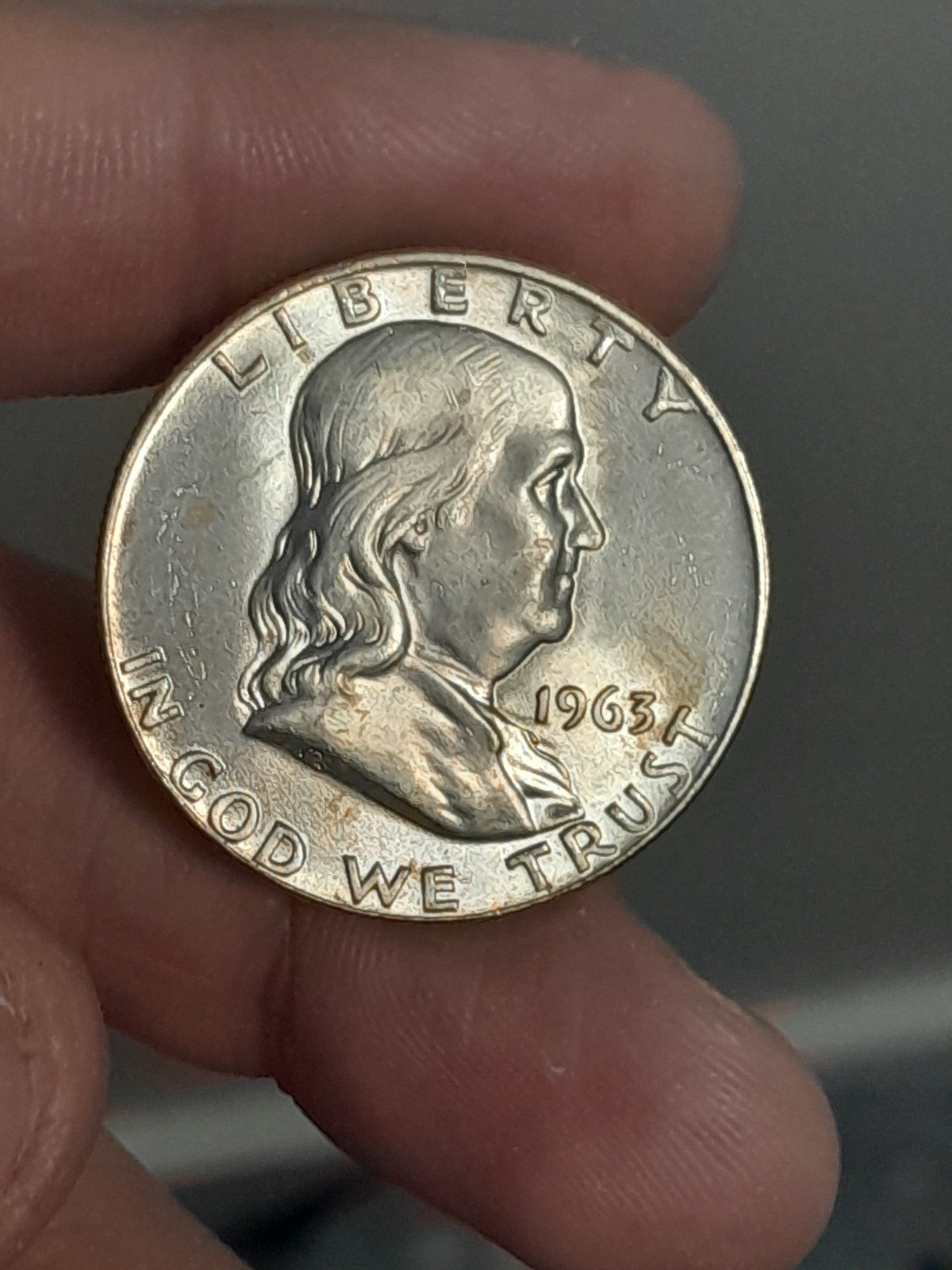 1963- D Franklin Half Dollar BU