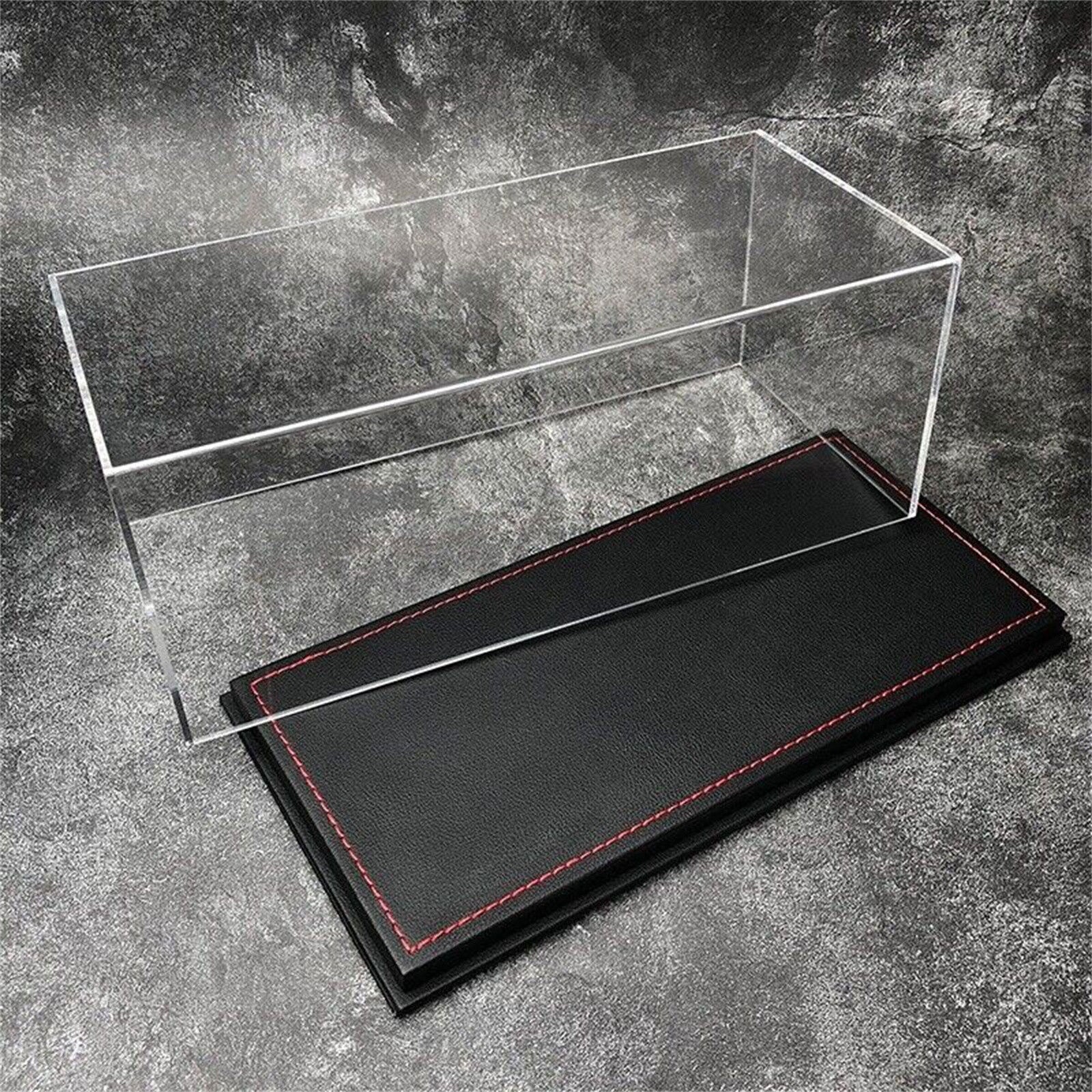 NEW Display case Acrylic Show Case With black PU Leather Base For 1/18 Car Model