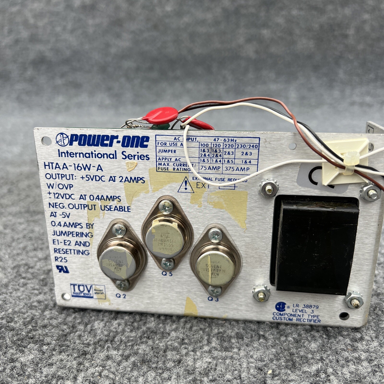 Power One HTAA-16W-A Linear AC DC Converter 100, 120, 220, 230, 240 VAC Used