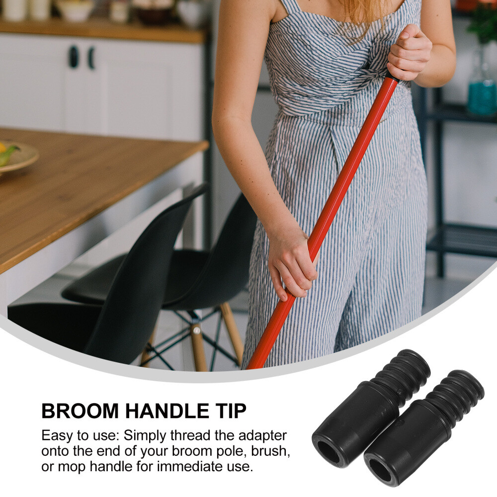 2PCS Commercial Broom Handle End Adapter Threaded Tips Sweeping Broom Handle US