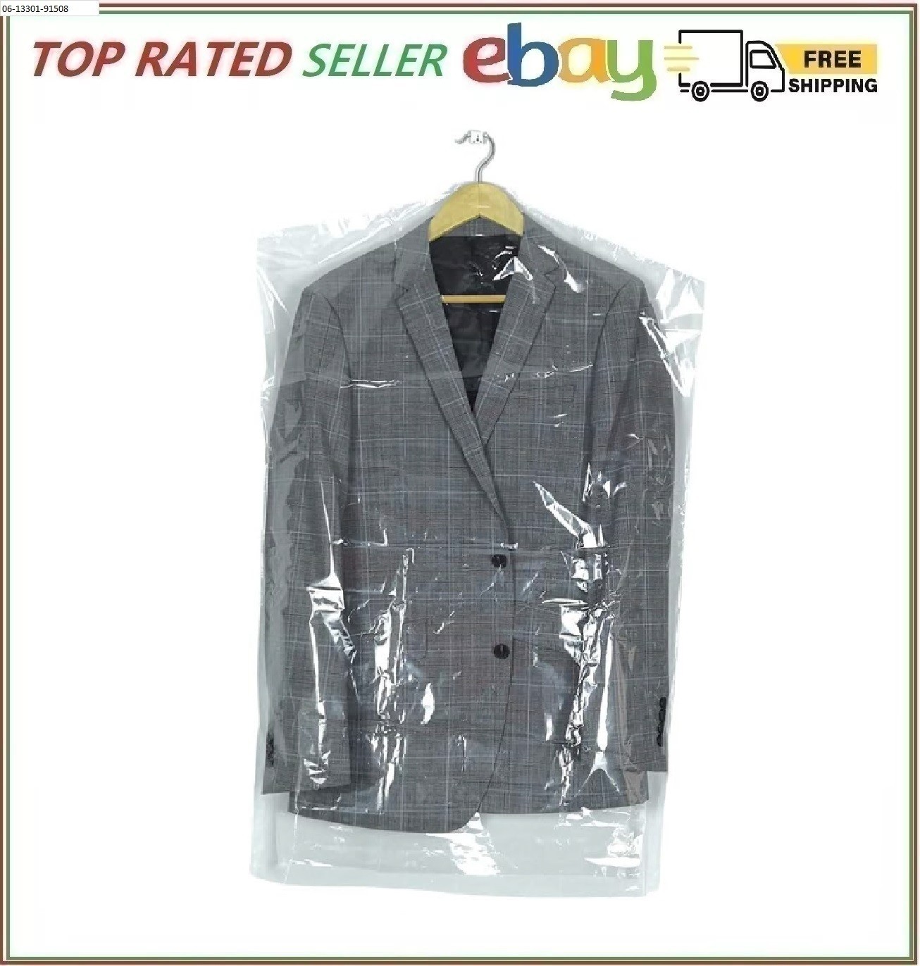 10Pcs Transparent Plastic Garment Covers 35.4Inch Hanging Clothes Dust-Proof