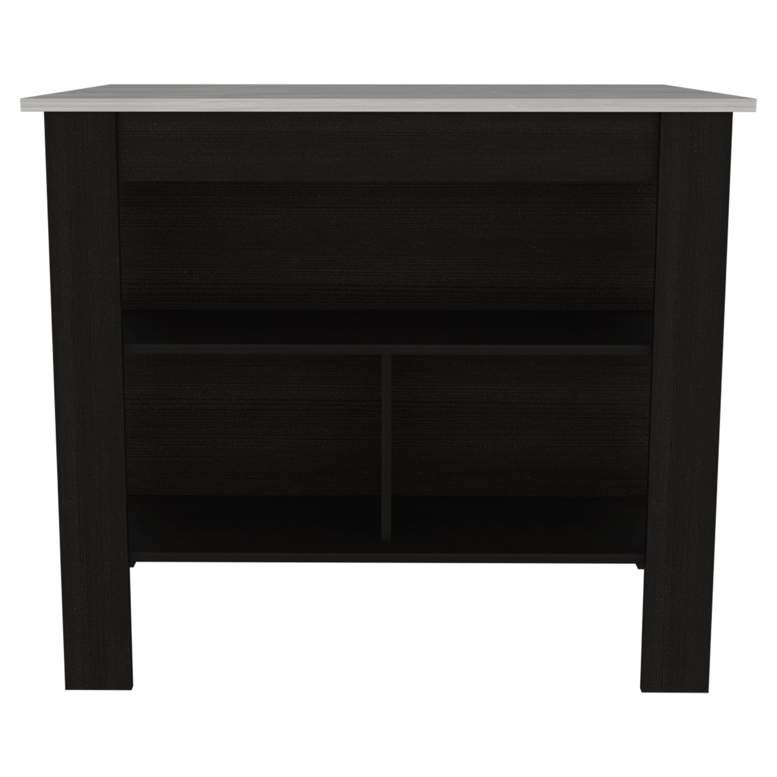 3-Shelf Kitchen Island Wenge and Ibiza Marble