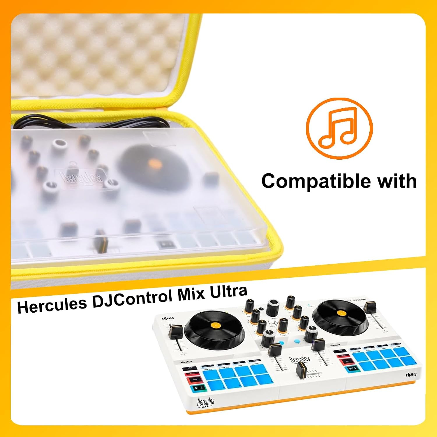 Hard Travel Case for DJ Controller Waterproof EVA Carrying Storage Bag