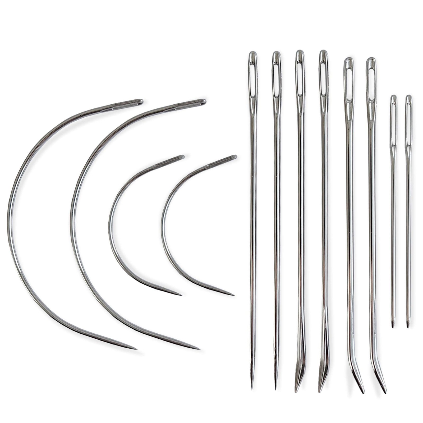 Heavy Duty Hand Sewing Needles Set - 12 Needles For Upholstery, Leathe